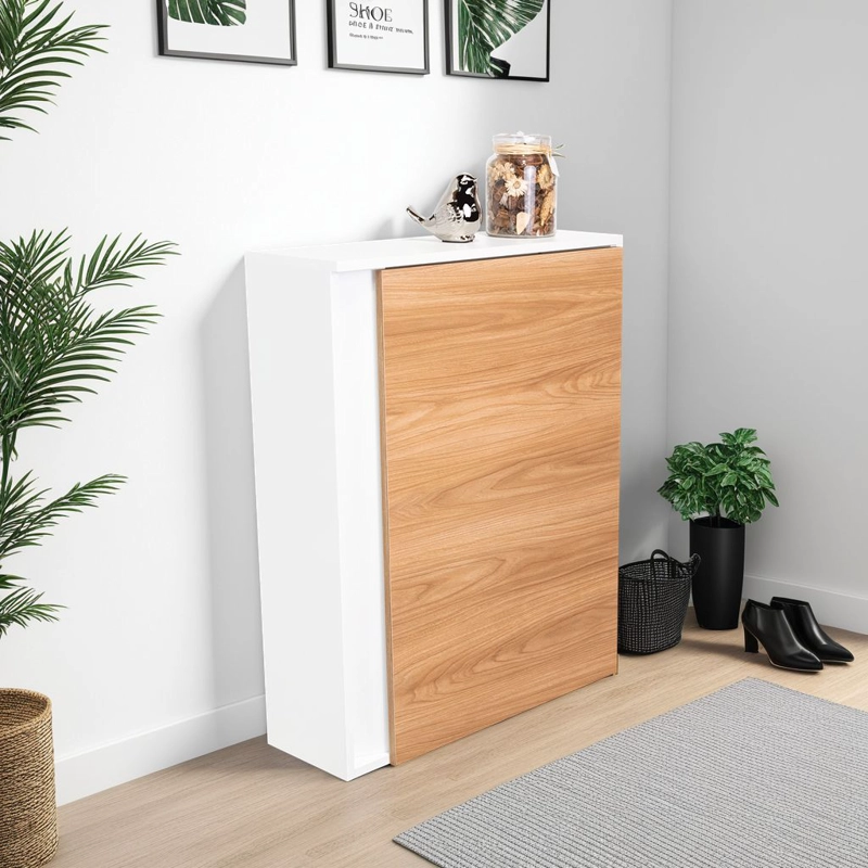 ZAPATERO ORGANIZADOR DASSEL 80,6X63,2X22,1 CM BLANCO Y FRESNO - 6