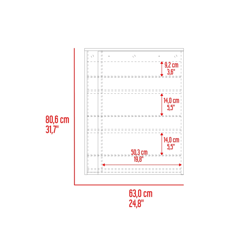 ZAPATERO ORGANIZADOR DASSEL 80,6X63,2X22,1 CM BLANCO Y FRESNO - 9
