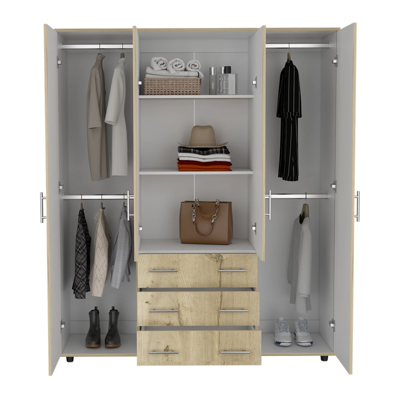 CLOSET 4 PUERTAS FONTAN 179X150X49,3 CM DUNA Y BLANCO - 4