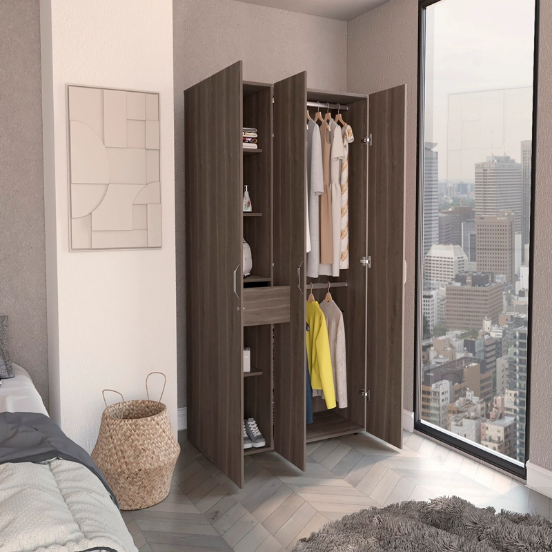 CLOSET 3 PUERTAS 1 CAJON ROKO MILAN Y BLANCO 181,9X120X47,3 CM - 6