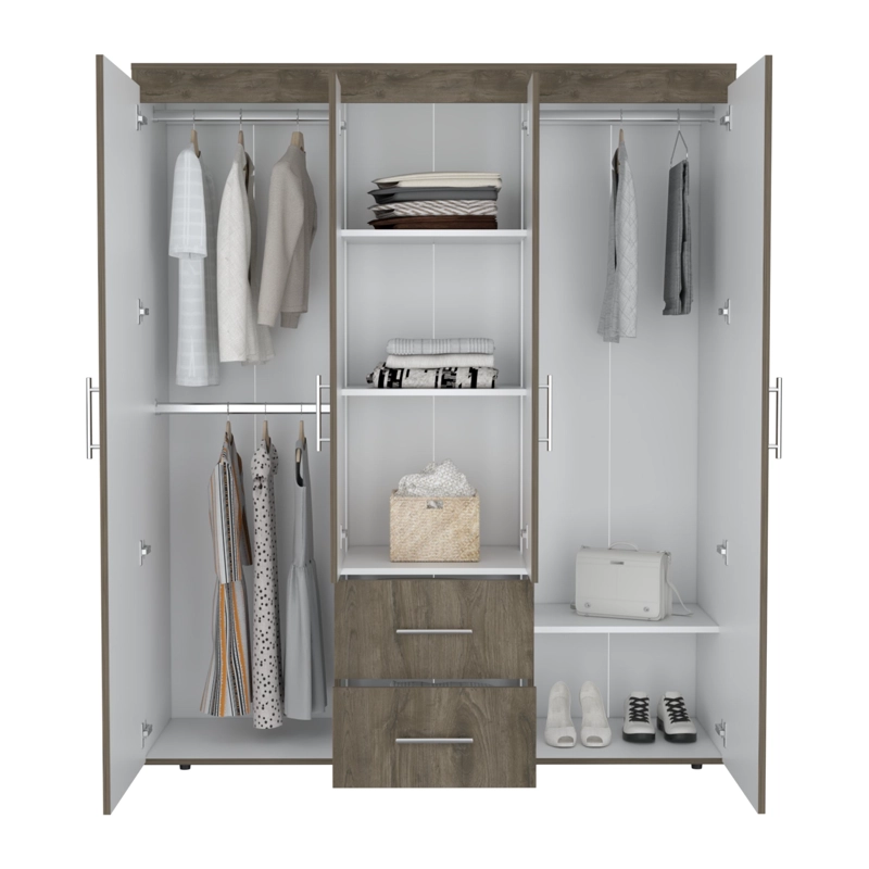 CLOSET 4 PUERTAS BARILOCHE ECO BELLOTA Y BLANCO 177,9X150,3X50,4 CM - 4