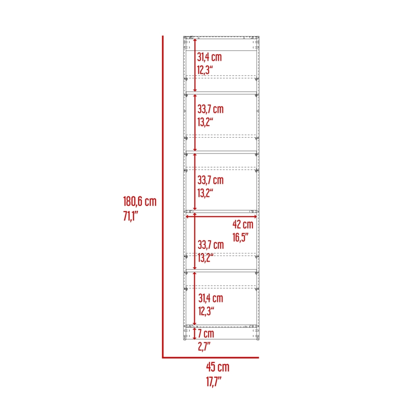 ESTANTE 4 REPISAS HOME E2 180,6X45X29,9 CM WENGUE Y FRESNO - 9