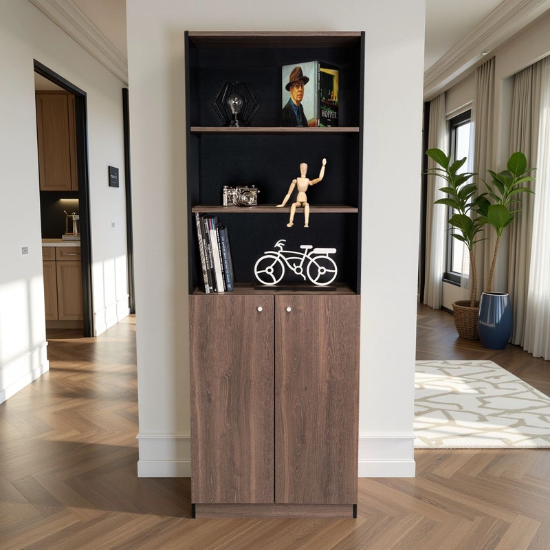 ESTANTE 2 PUERTAS HOME E4 180,6X62,8X29,9 CM WENGUE Y MILAN - 6