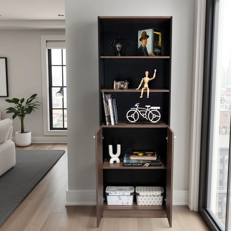 ESTANTE 2 PUERTAS HOME E4 180,6X62,8X29,9 CM WENGUE Y MILAN - 7