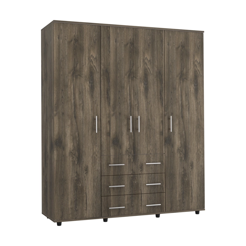 CLOSET 4 PUERTAS FONTAN 179X150X49,3 CM BELLOTA Y BLANCO - 1