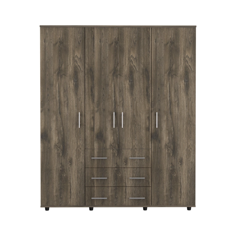 CLOSET 4 PUERTAS FONTAN 179X150X49,3 CM BELLOTA Y BLANCO - 2