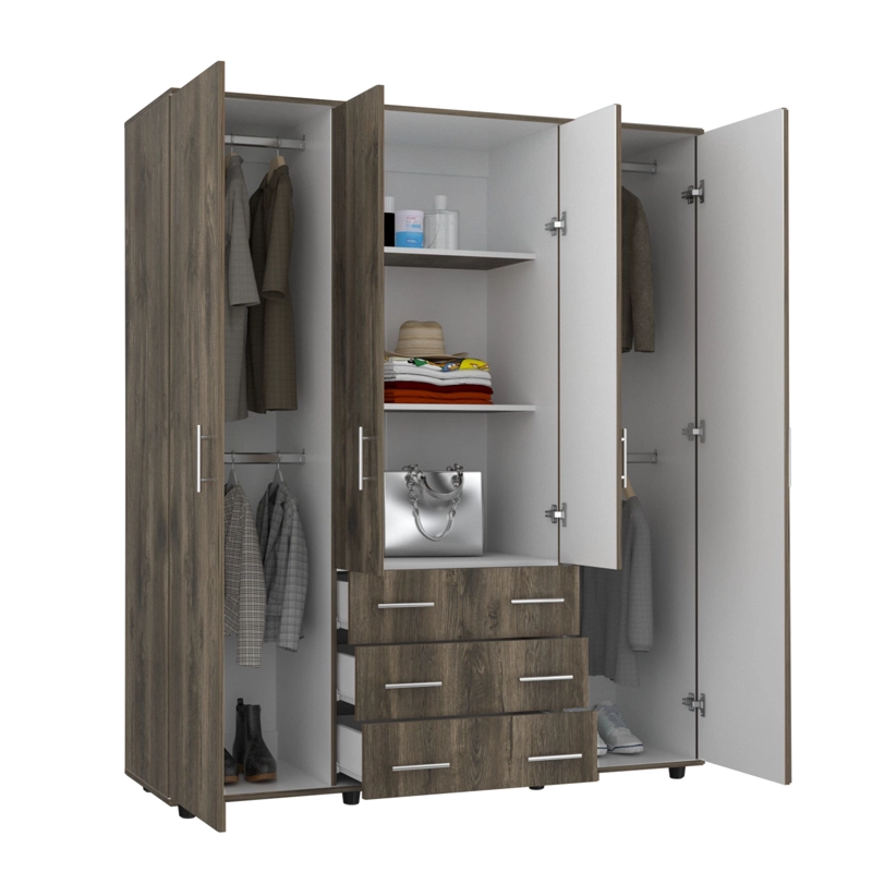 CLOSET 4 PUERTAS FONTAN 179X150X49,3 CM BELLOTA Y BLANCO - 3