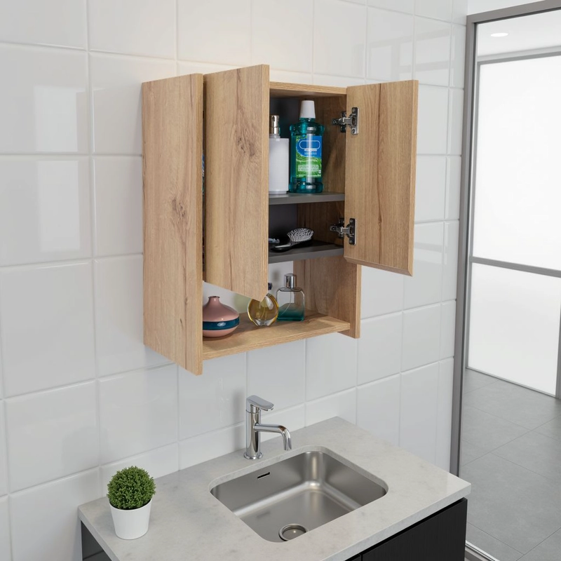 BOTIQUIN PARA BAÑO VENTUS 60X45X25 CM DUNA Y PLOMO - 6