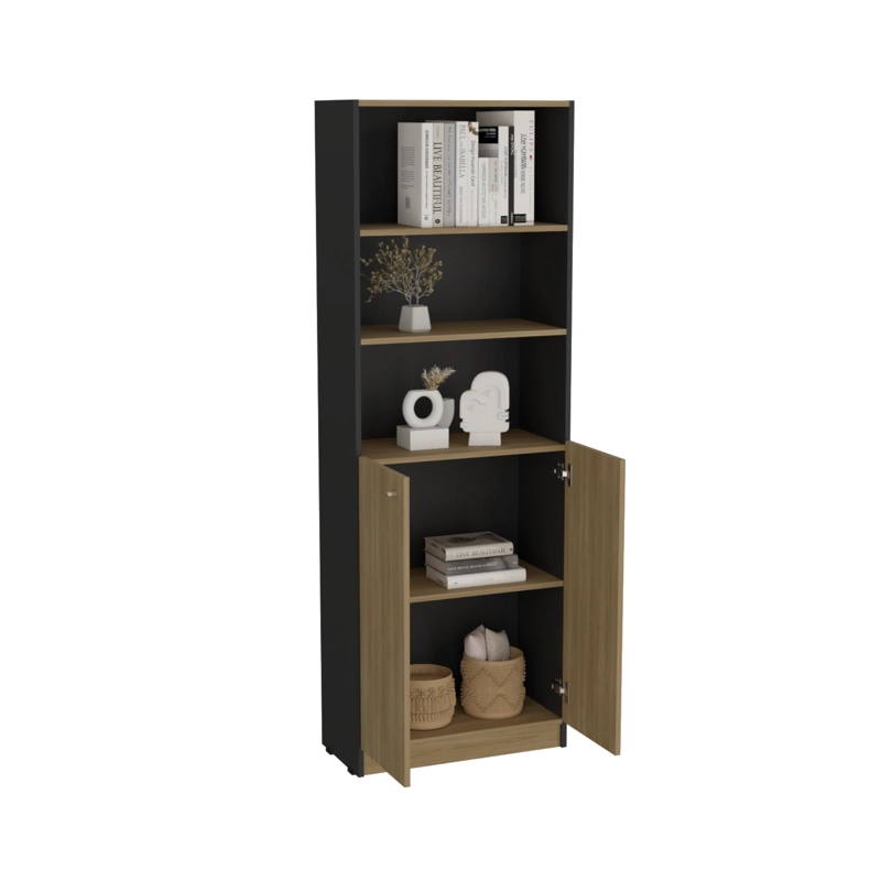 ESTANTE 2 PUERTAS HOME E4 180,6X62,8X29,9 CM WENGUE Y FRESNO - 3