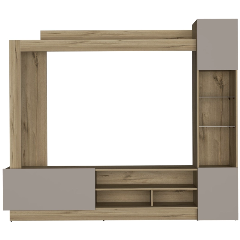 ESTANTE TV 65' NIZZA DUNA Y TAUPE 174,8X204X36,5 CM - 2