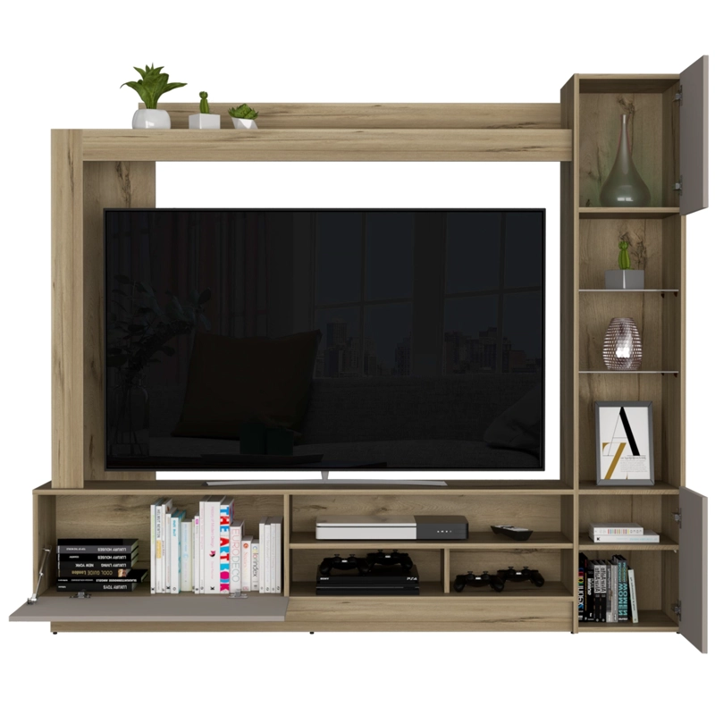 ESTANTE TV 65' NIZZA DUNA Y TAUPE 174,8X204X36,5 CM - 3