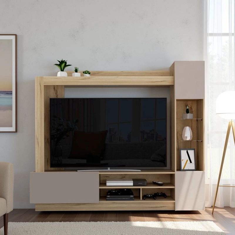 ESTANTE TV 65' NIZZA DUNA Y TAUPE 174,8X204X36,5 CM - 5
