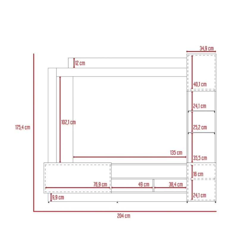 ESTANTE TV 65' NIZZA DUNA Y TAUPE 174,8X204X36,5 CM - 8