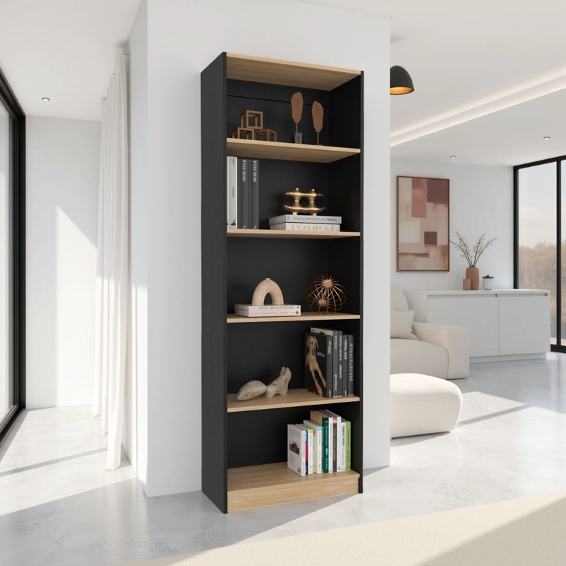 ESTANTE 4 REPISAS HOME E3 180,6X62,8X29,9 CM WENGUE Y FRESNO - 5