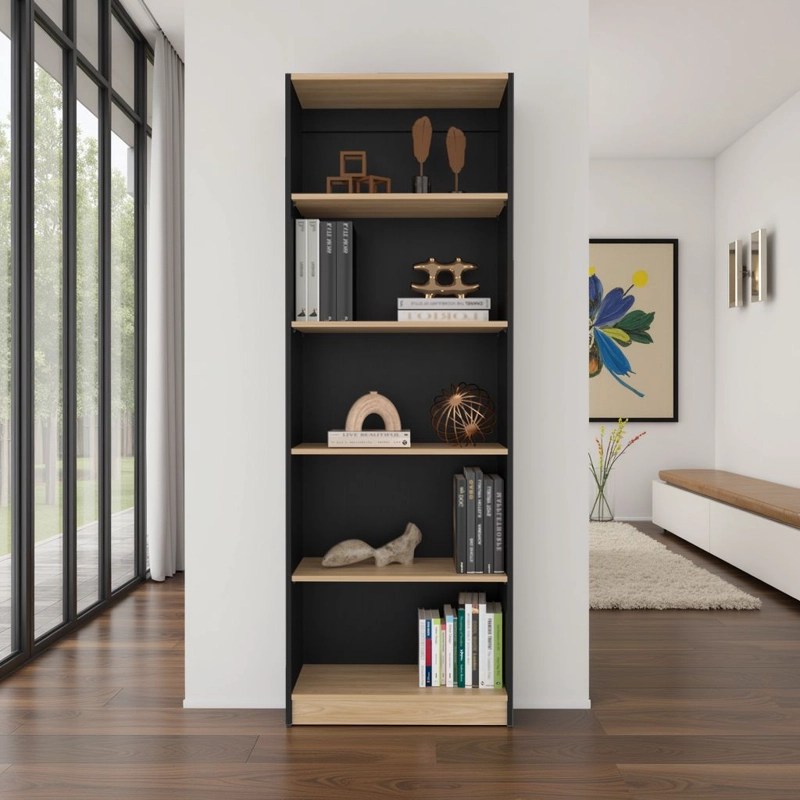 ESTANTE 4 REPISAS HOME E3 180,6X62,8X29,9 CM WENGUE Y FRESNO - 6