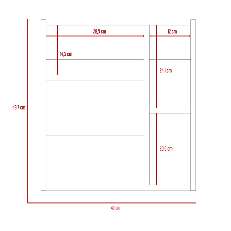 BOTIQUIN PARA BAÑO LABELLE 49.7X45X12.5 CM MIEL CON ESPEJO - 8