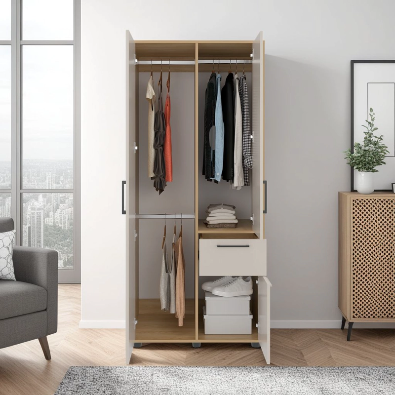 CLOSET 3 PUERTAS 1 CAJON VANCE FRESNO Y CAPRI 180X80X52 CM - 6