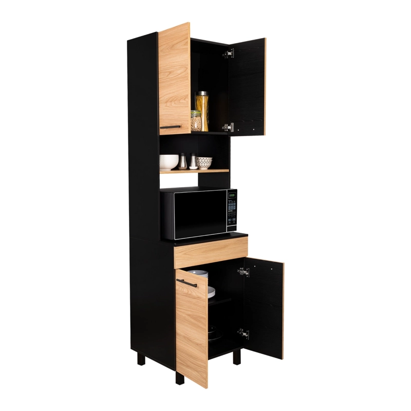 MUEBLE DE COCINA PARA MICROONDAS LUNA WENGUE Y FRESNO 210X60X49,1 CM - 4