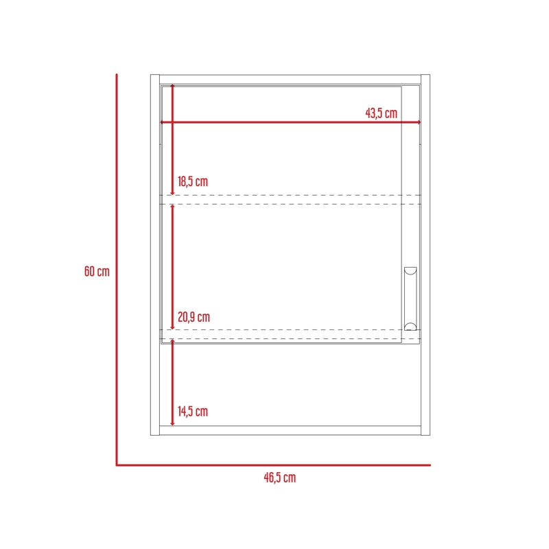 BOTIQUIN PARA BAÑO ECO 60X46,5X13,6 CM MILAN CON ESPEJO - 9