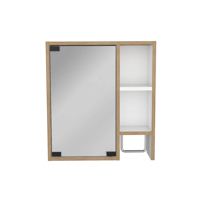 BOTIQUIN PARA BAÑO MARTINICA 52,2X47,2X14,6 CM MIEL Y BLANCO CON ESPEJO - 2