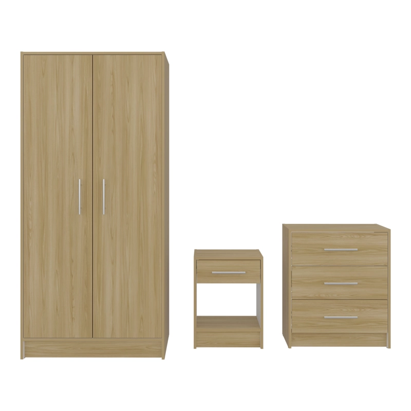 COMBO CLOSET 2P + COMODA + VELADOR  FRESNO EUROPEO Y BLANCO - 2