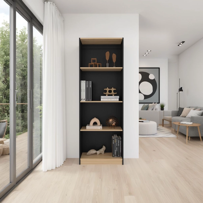 ESTANTE 3 REPISAS HOME E1 180,6X62,8X29,9 CM WENGUE Y FRESNO - 5