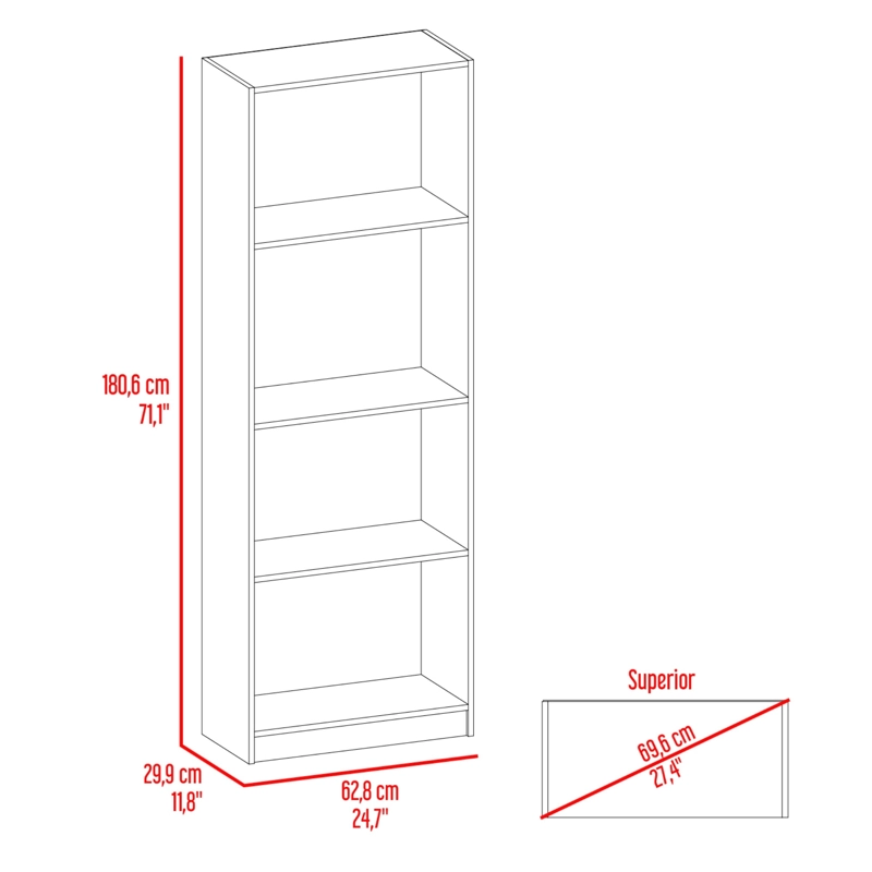 ESTANTE 3 REPISAS HOME E1 180,6X62,8X29,9 CM WENGUE Y FRESNO - 6