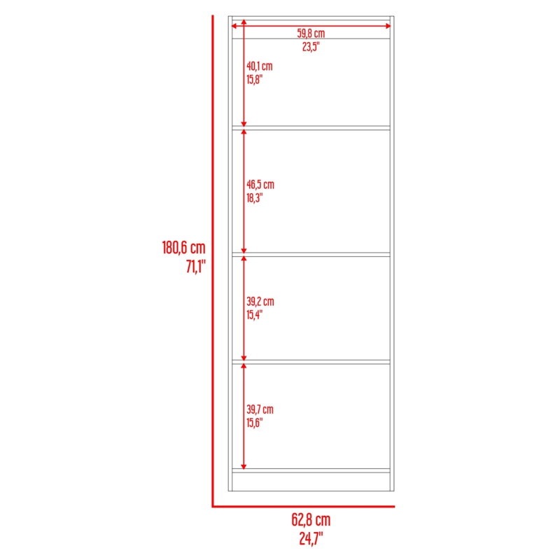 ESTANTE 3 REPISAS HOME E1 180,6X62,8X29,9 CM WENGUE Y FRESNO - 8