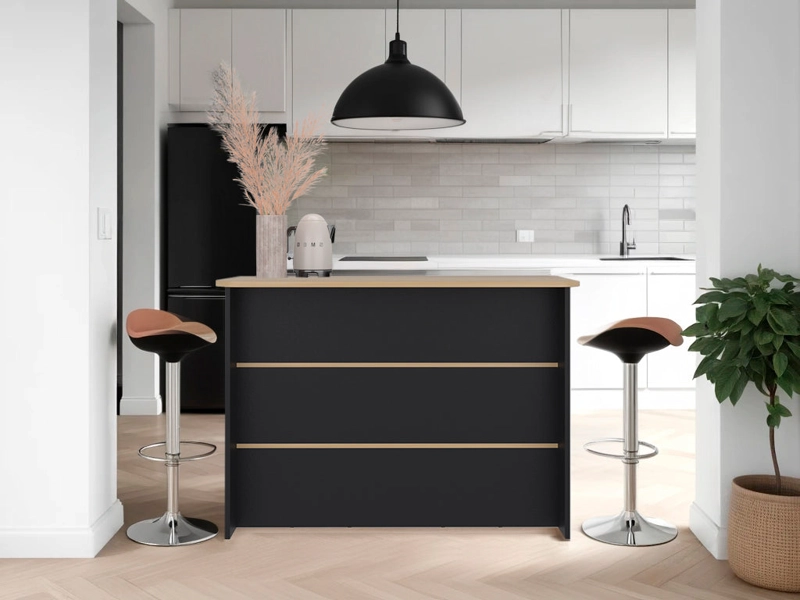 ISLA DE COCINA FENDI 90X120X60 CM WENGUE Y FRESNO EUROPEO - 5