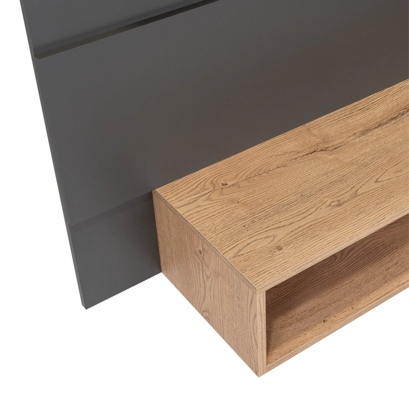 PANEL TV 65' CHARLOTTE PLOMO Y MACADAMIA 120X140X31,5 CM - 2