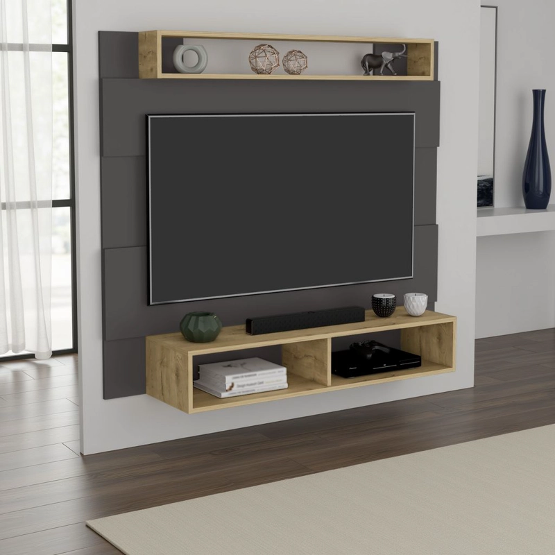 PANEL TV 65' CHARLOTTE PLOMO Y MACADAMIA 120X140X31,5 CM - 6