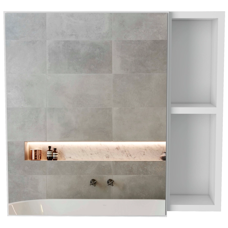 BOTIQUIN PARA BAÑO OMARI 47.3X50X12.2 CM BLANCO CON ESPEJO - 2