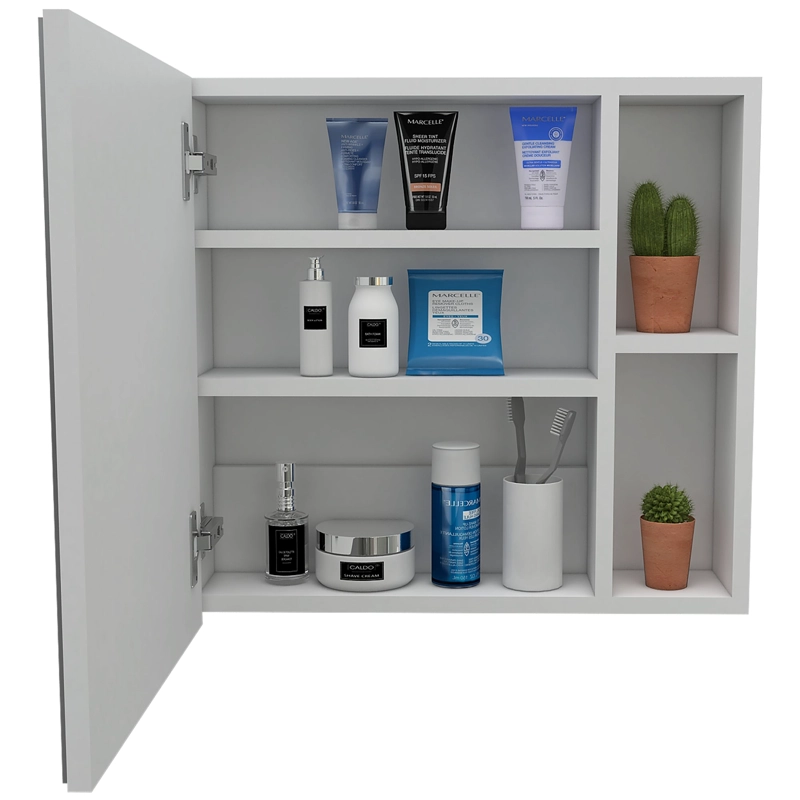 BOTIQUIN PARA BAÑO OMARI 47.3X50X12.2 CM BLANCO CON ESPEJO - 4
