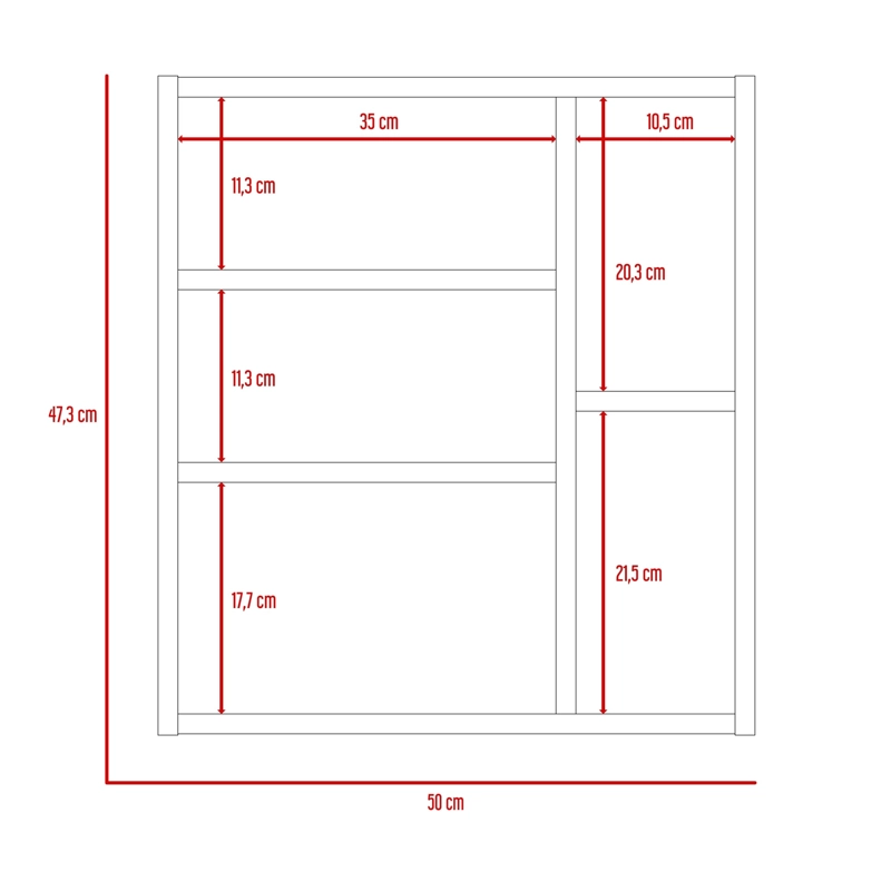 BOTIQUIN PARA BAÑO OMARI 47.3X50X12.2 CM BLANCO CON ESPEJO - 8
