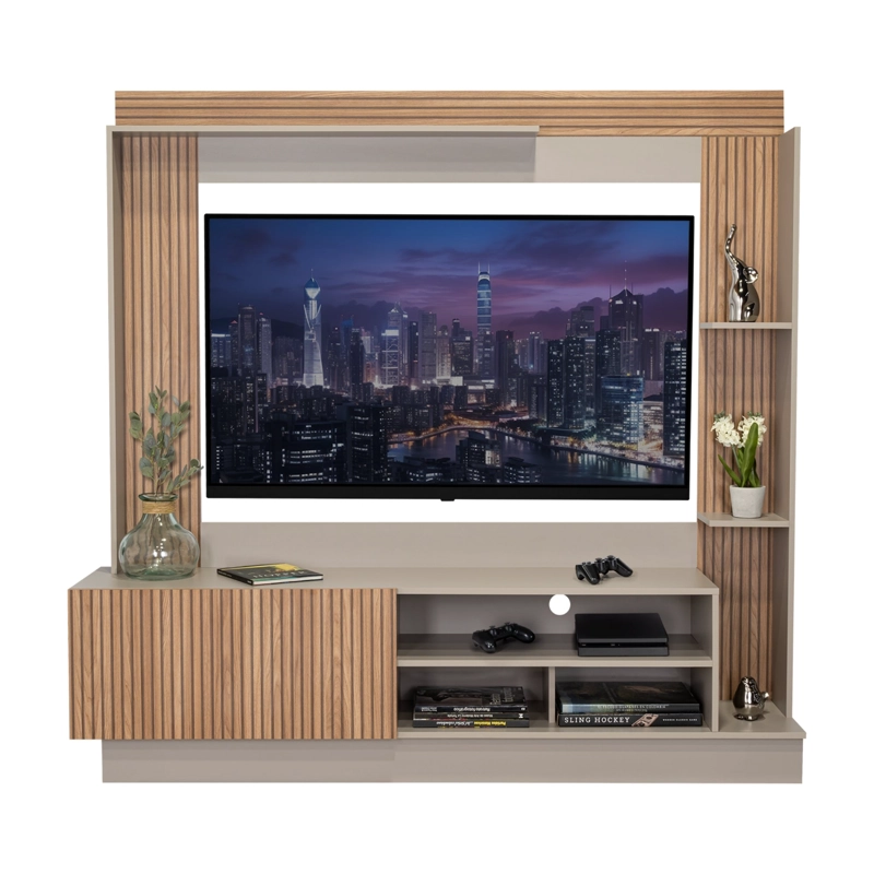 ESTANTE TV 70' DOHA TAUPE Y MIEL 175X180X38,5 CM - 5