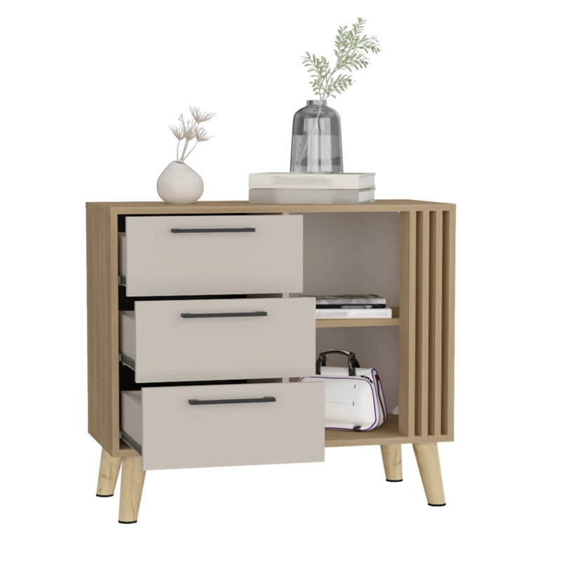 COMODA 3 CAJONES VANCE ECO 64,4X80X35 CM FRESNO EUROPEO Y CAPRI - 3