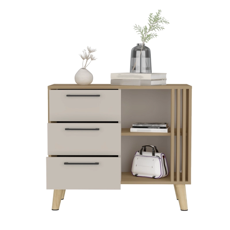 COMODA 3 CAJONES VANCE ECO 64,4X80X35 CM FRESNO EUROPEO Y CAPRI - 4