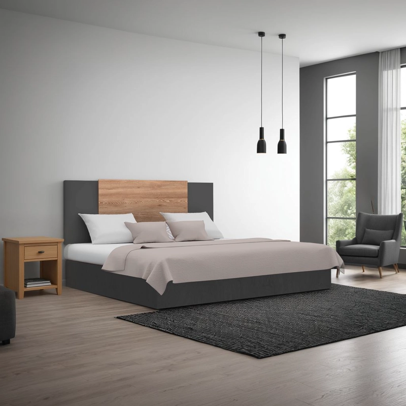 RESPALDO DE CAMA 2 PLAZAS NEUSS GRADUABLE 140/200 CM MIEL Y PLOMO - 6