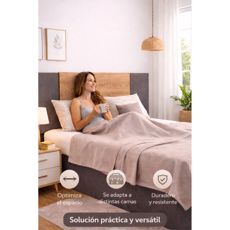 RESPALDO DE CAMA 2 PLAZAS NEUSS GRADUABLE 140/200 CM MIEL Y PLOMO - 7