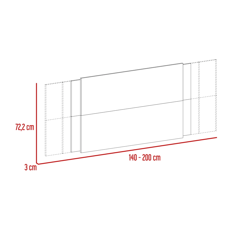 RESPALDO DE CAMA 2 PLAZAS NEUSS GRADUABLE 140/200 CM MIEL Y PLOMO - 10