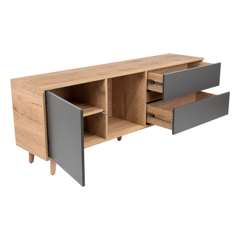 RACK DE TV 65' SALEM MACADAMIA Y PLOMO 58,4X158,4X38 CM - 4