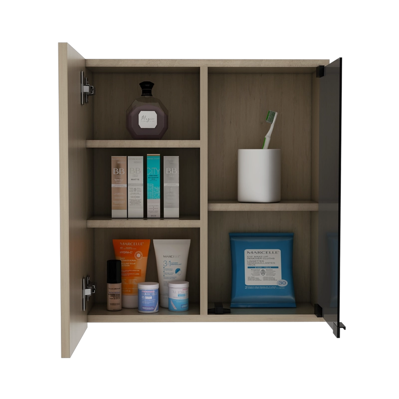 BOTIQUIN PARA BAÑO MIRO 53.7X50X16.5 CM ROVERE CON ESPEJO - 4