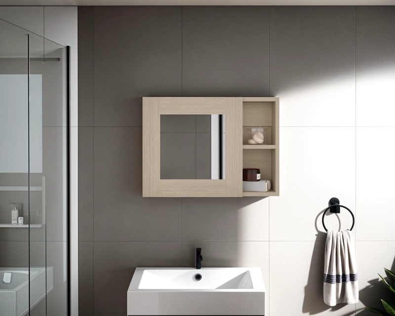 BOTIQUIN PARA BAÑO CAIRO 40X55X12.1 CM ROVERE CON ESPEJO - 6