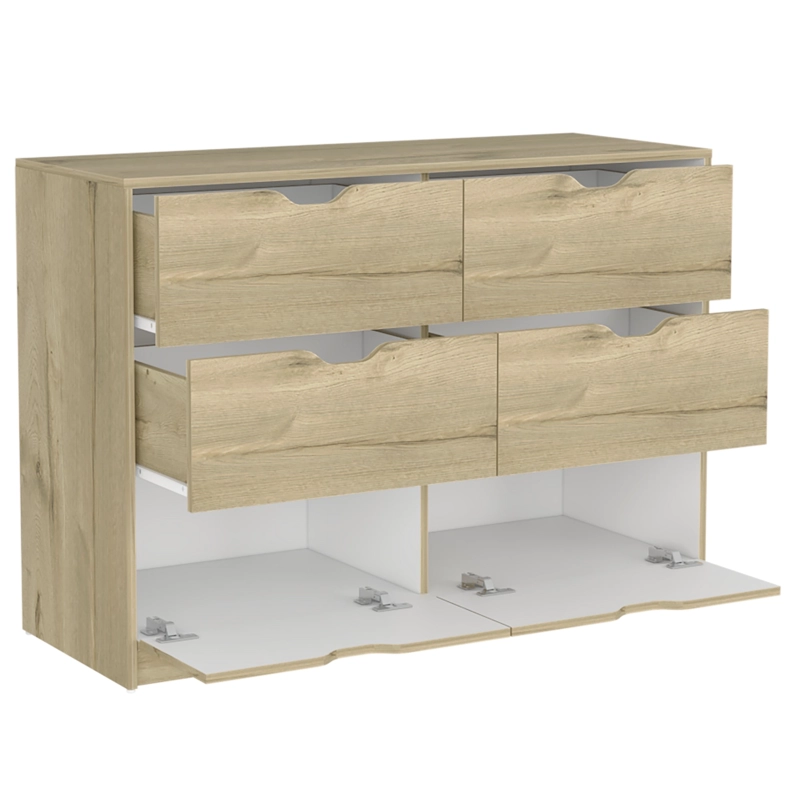 COMODA 4 CAJONES BASILEA 77,6X107,1X41,6 CM DUNA Y BLANCO - 4