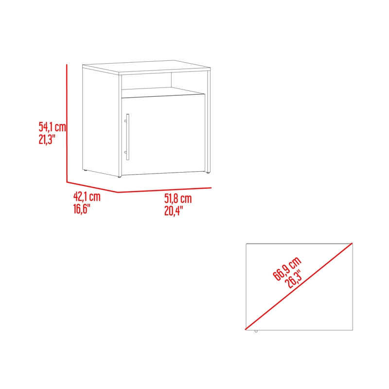 VELADOR 1 PUERTA BIGAF 54,1X52X42,3 CM MILAN Y WENGUE - 6