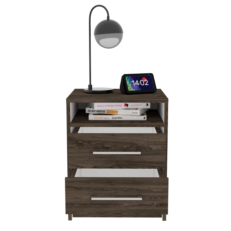 VELADOR 2 CAJONES ETER MILAN Y BLANCO 50.7X40X37.3 CM - 4