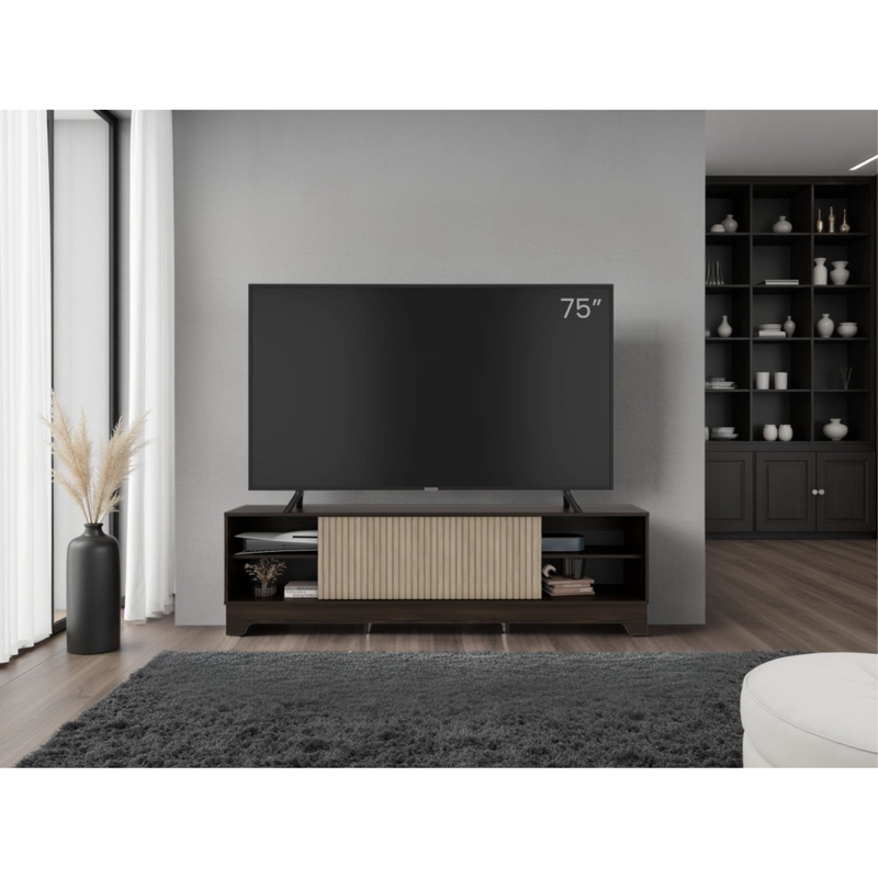 RACK TV75' 1 PUERTA SMITH 52,4X180X36,3 CM NOGAL Y ROBLE - 7
