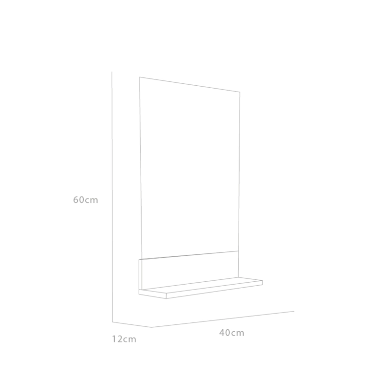ESPEJO LILO RECTANGULAR CON REPISA 60X40X12 CM - 7