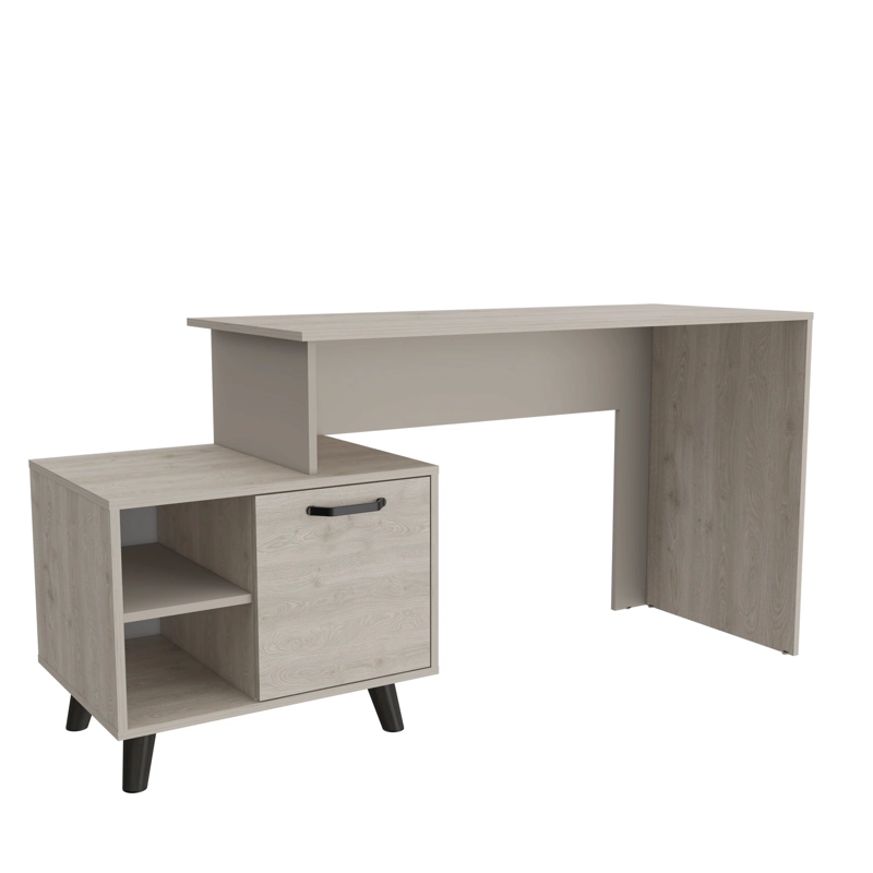 ESCRITORIO ARCHIVADOR 1 PUERTA LEIRA 75,6X151,5X50,0 CM CENIZA Y TAUPE - 1