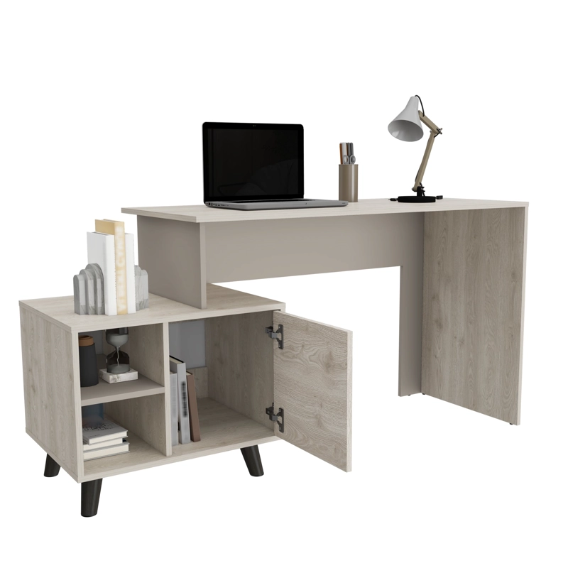 ESCRITORIO ARCHIVADOR 1 PUERTA LEIRA 75,6X151,5X50,0 CM CENIZA Y TAUPE - 3